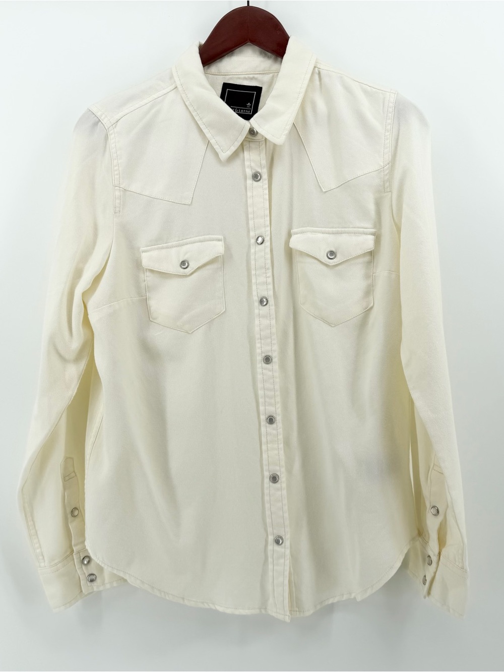 Lily & Lottie Large L Western Cowgirl Rodeo Blouse Cream Silver Country Concert